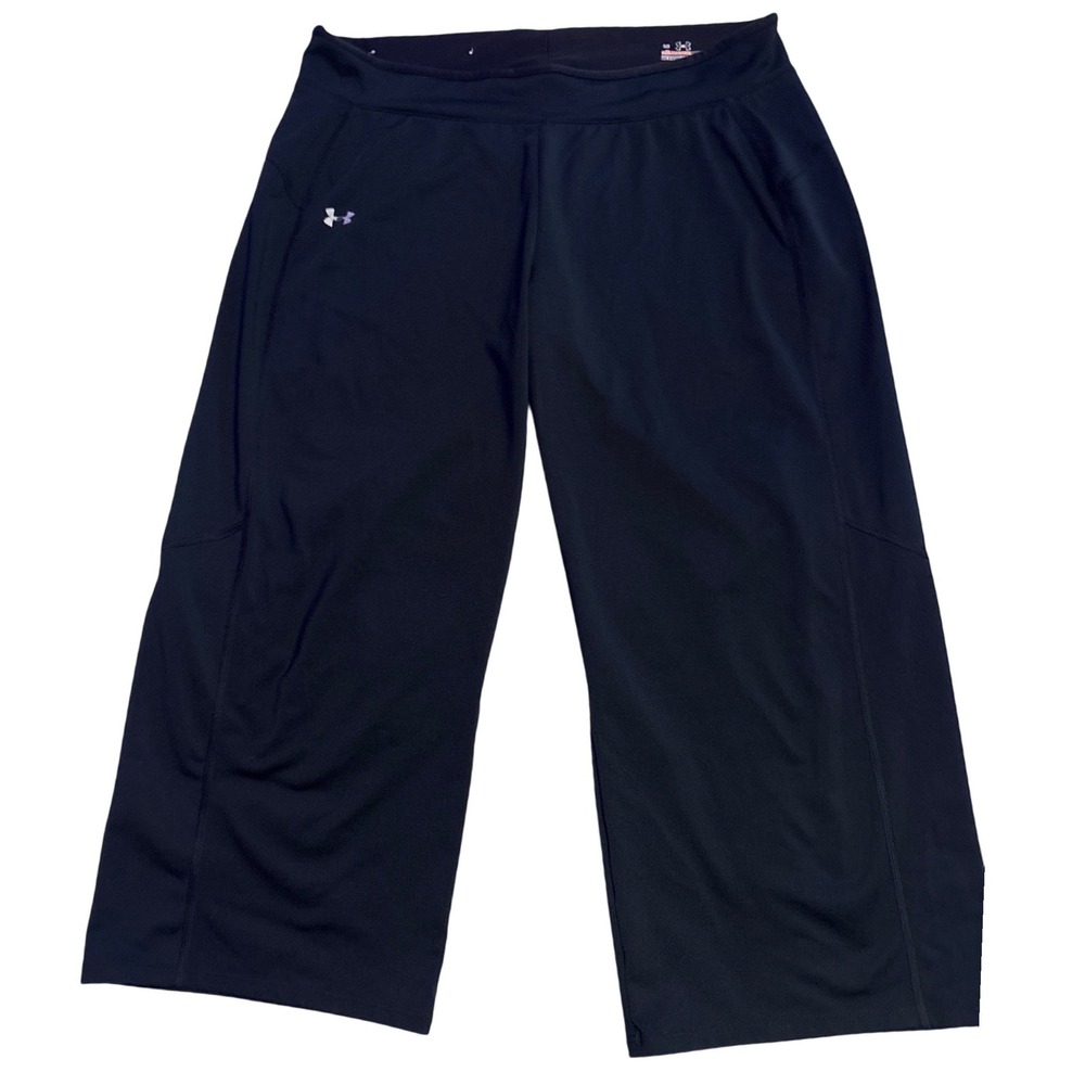 Under Armour AllSeasonGear Black Cropped Athletic Capri Pants Women's Large